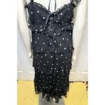 ASOS Design Maternity Black Tiered Midi Dress w/ Ruffle Detail & Ruched Bodice Photo 7