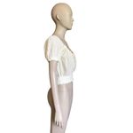 Urban Outfitters  White Sheer Short Sleeve Crop Top Photo 2