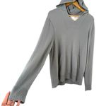 Club Monaco Cashmere Hoodie Sweater in Light Gray w/ Kangaroo Pocket, Size Large Photo 5