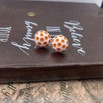 Rare Vintage Red White Polka Dot Earrings Photo 2