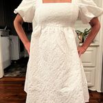 Endless Rose Open Back Floral Jacquard Puff Dress Photo 0