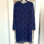 Ralph Lauren Lauren  | Navy Lace Long Sleeve Dress Size 14 Large X-Large Photo 7