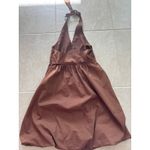 Vintage Dress Womens Size 2 Brown Halter Babydoll Bubble Hem Y2K Boho Hoco Party Photo 4
