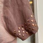 Diesel Vintage  Blush Pink Sheepskin Leather Studded Top Short Sleeve Size Med M Photo 5