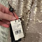 Adrianna Papell party Dress sequins champagne white gold NWT 14 Photo 5