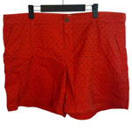 Old Navy Hot Tamale Coral Eyelet Chino Shorts Photo 0