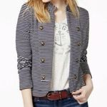 Tommy Hilfiger Navy Striped Military Blazer Photo 15