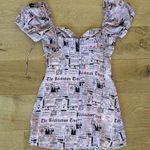 Realisation Par  - The Venus in Newspaper Rare Mini Dress in Pink and Black Photo 3