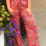 Angie Boho Style Floral Front Tie Pants Photo 0