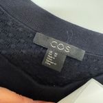 COS  Sweater Womens X Small Black Raised Stitch Jumper Textured Crew Neck Cotton Photo 4