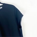 MM.LaFleur M.M. LAFLEUR Classic Black The Didion Crepe Short Sleeves Top, Size Medium Photo 6