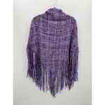 Unbranded Purple Woven Poncho Cape One Size Fringe Artsy Handmade Unique Photo 1