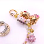 Handmade 🩷 Luxury Bag/Phone Chain Charm/Keychain PINK CHINESE DRAGON Bling Crystal Beads Photo 9
