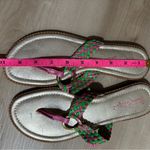 Lilly Pulitzer  Mckim Pink And Green Braided Thong Sandals Size‎ 8 Photo 11