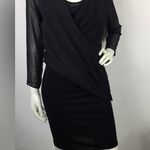All Saints Lowe Jersey Chiffon Layered Dress Black US 6 Photo 5