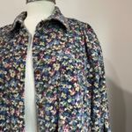 Eddie Bauer Vintage Floral Oversized Corduroy Button Down Shirt Size L Photo 6