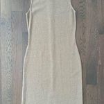 St. John Round Neck Sleeveless Bodycon Knee Length Dress in Tan Beige Size 6 Photo 0