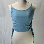 Romwe  Light Blue Ruched Cropped Tank Top Size 4 Photo 0