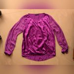  Silk Blouse Sheer Long SleevePurple Silk Blouse Marciano Long Sleeve Photo 10