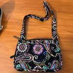 Vera Bradley  Bandana‎ Swirl Crossbody Quilted Fabric Purse Bag Black Colorful Photo 4