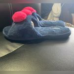 Kensie 🩷💙 Peep Toe Faux Fur Fuzzy Heart Slippers Navy Blue Size 9 Photo 2