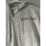 Selena Gomez  Grey Zip Up Hoodie Size XL Floral Graphic Soft Comfortable Cute Photo 3