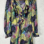 Bisou Bisou Ruffle Tunic Dress Womens S Bold Sheer Y2K Boho Festival Retro Photo 0