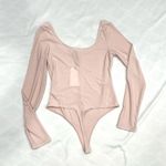 Leith NWT  Ballet Pink Dusty Rose Long Sleeve Thong Bodysuit Photo 5