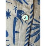 Calypso St. Barth  Shirt Women XL Blue White‎ Coastal Button Down Preppy Boho Photo 5
