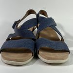 Life Stride Velocity 2.0 Blue Strappy Comfort Cork Wedge Platform Sandals Photo 2