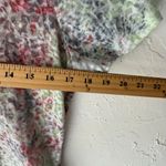 Laura Petites Y2k Small Floral Water Colored Rhinestone Short Slv Semi Sheer Top Green Photo 7