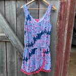 Lilly Pulitzer Women’s M  Jarrett Romper OYSTER BAY BLUE MISS SHELL Print Photo 2
