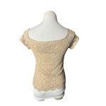 Ambiance Y2K Nude‎ Tan Lace Fitted Overlay Trending Top Medium Photo 2