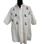 Casey Coleman Embroidered shirt EUC White Size L Photo 5