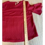 Elle  Women's Magenta Swiss Dot  Blouse 3/4 Bell Sleeves Size Med Photo 3