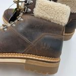 Alpine Design Holly Boots Brown Nubuck Leather Faux Shearling Ankle Booties Photo 3