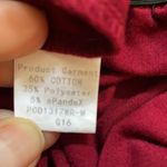 Red Cotton 3/4” Sleeve Top with Ruched long Sleeves and Ruched sides Loose Fit M Size M Photo 10