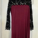 Karen Kane Women’s Large Lace Sleeve Trapeze Swing Dress High Lo Hem Boat Neck Photo 1