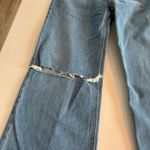 Paige  Leenah Wide Leg Button Fly Jeans Light Wash Distressed Size 26 Photo 2