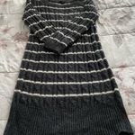 ICB alpaca wool blend striped gray & white cable knit sweater dress, size S Photo 6
