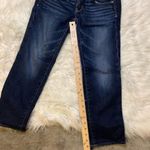 American Eagle  Size 2 Blue Jeans Artist Dark Wash Distressed Cropped Stretch Photo 2