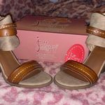 Jelly Pop Open Toe Block Heel Sandal leather canvas shannen NEW Photo 2