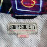 Surf Society Shirt Button Up Hotel California Neon Casino Large Vegas Purple Photo 2
