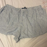 Aeropostale  High Waist Blue and White Striped Shorts Photo 0