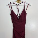La Femme  Strappy Back Tie Trimpet Gown in Dark Berry Size US 8 Photo 3