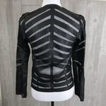 Madonna leather long sleeve mesh cut out zip jacket by Belgin Francis s Black Photo 3