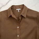 Hinson Wu Nadia Long Sleve linen tunic Caramel Sz S Lagenlook coastal luxury Brown Photo 5