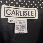 Carlisle Vintage  100% Silk Polka Dot Ruffled Lined Skirt size 12 Photo 8