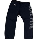 Victoria's Secret Vintage y2k Victoria’s Secret PINK Black Rhinestoned Lounging Capri Cropped Sweatpants 🔥  Photo 1