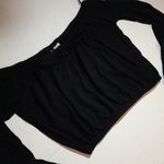 Divided B2 Womens H&M Long Sleeve Off Shoulder Crop Top Elastic Black Size Xs Photo 2